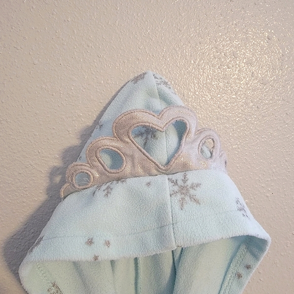 Blue ice princess fleece hoodie with tiara and sparkle snowflakes - Carter's - Picture 5 of 5